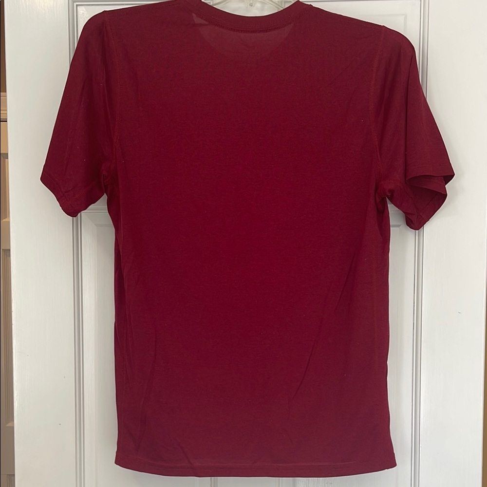 Nike Mens Deep Red Dri-Fit Short Sleeve Tee Vibrant Crew Neck Size Med - Picture 6 of 8